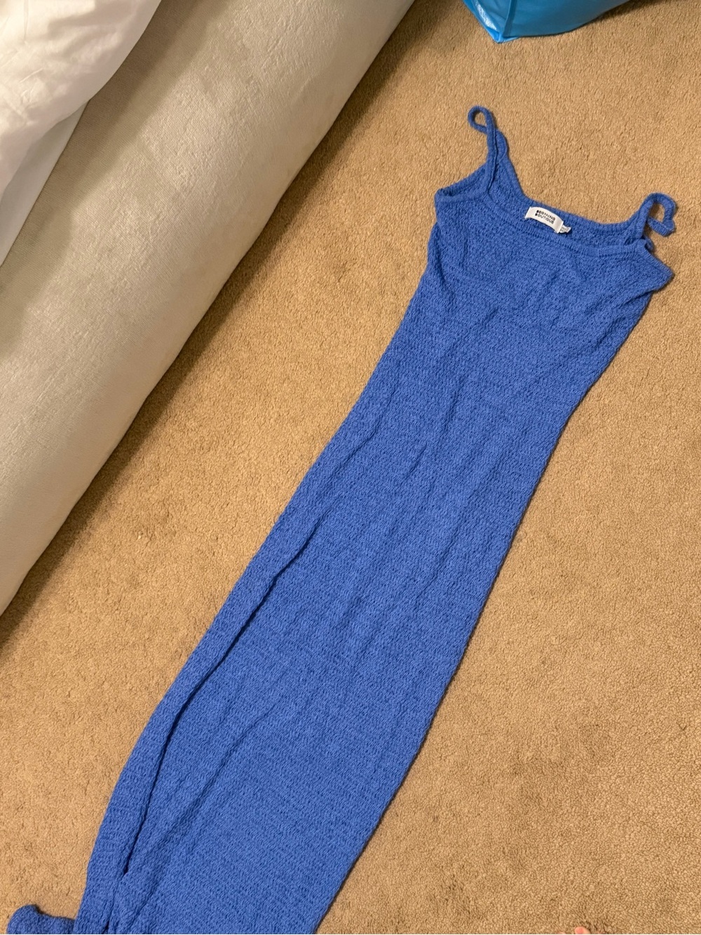 Blue Knit Tank Maxi Dress- good as dress or coverup